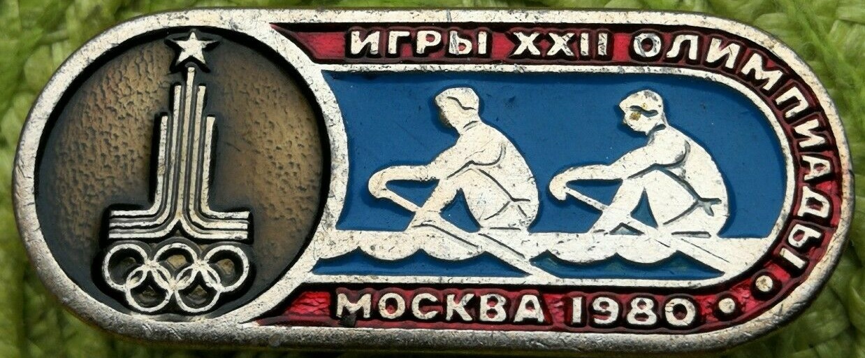 Pin URS 1980 OG Moscow 2X on blue background