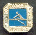 pin urs 1980 og moscow pictogram on blue background moscow 80 on all four margins 