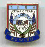 pin usa 1984 og los angeles olympic team rowing two usa flags and olympic rings 