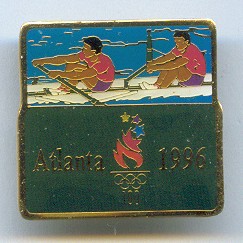 pin usa 1996 og atlanta m2 crew with logo of the games in green underneath 