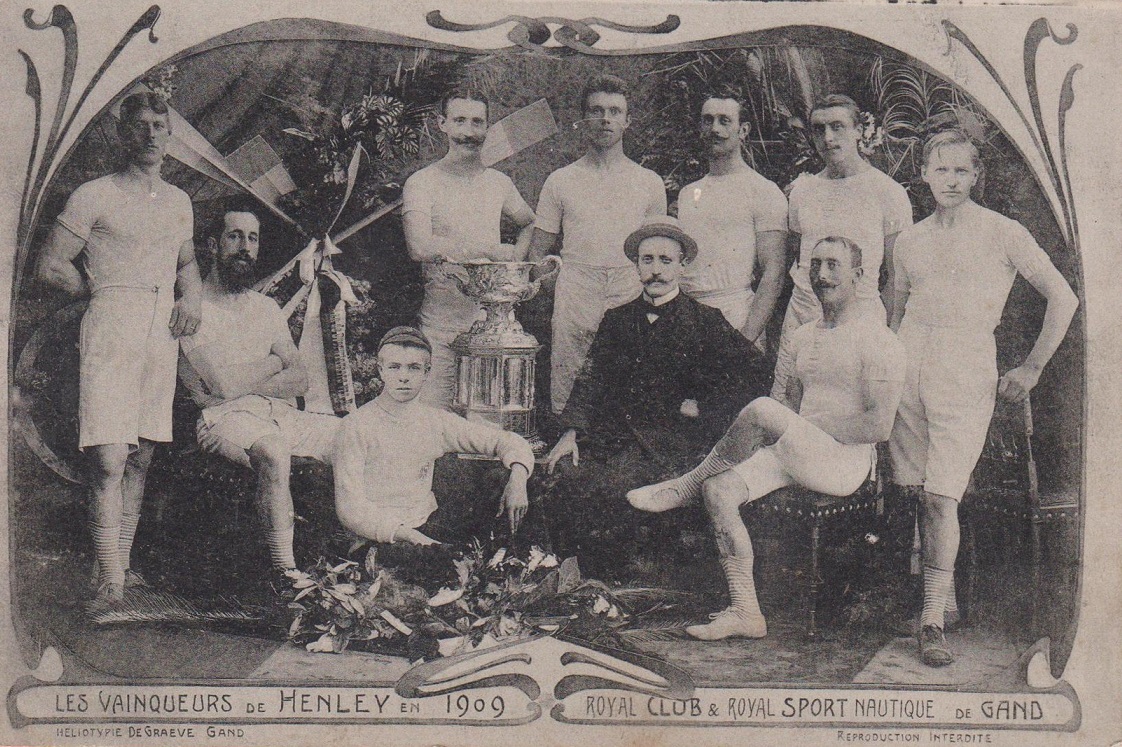 PC BEL 1909 Royal Club Royal Sport Nautique de Gand crew winner of the Grand Challenge Cup at Henley Regatta PU July 1909