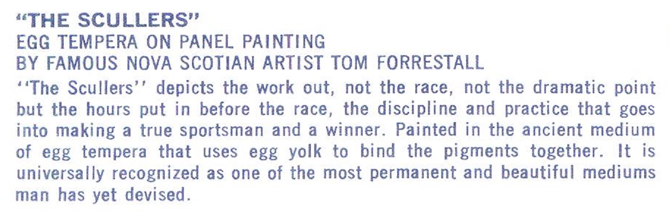 pc can the scullers painting by tom forrestall explanation on back