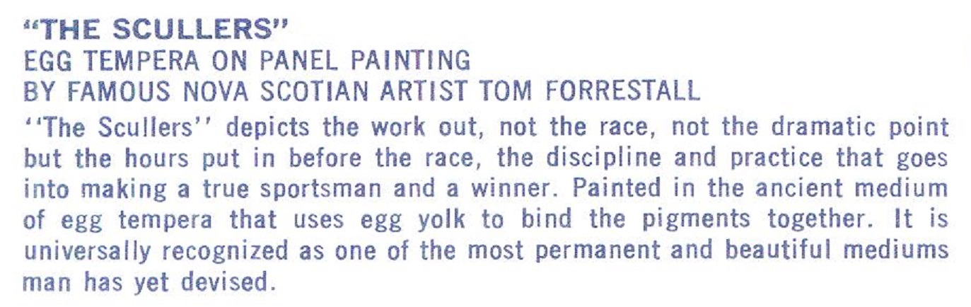 pc can the scullers painting by tom forrestall explanation on back