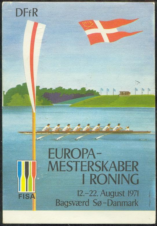 pc den 1971 erc copenhagen coloured drawing of 8 on regatta course 