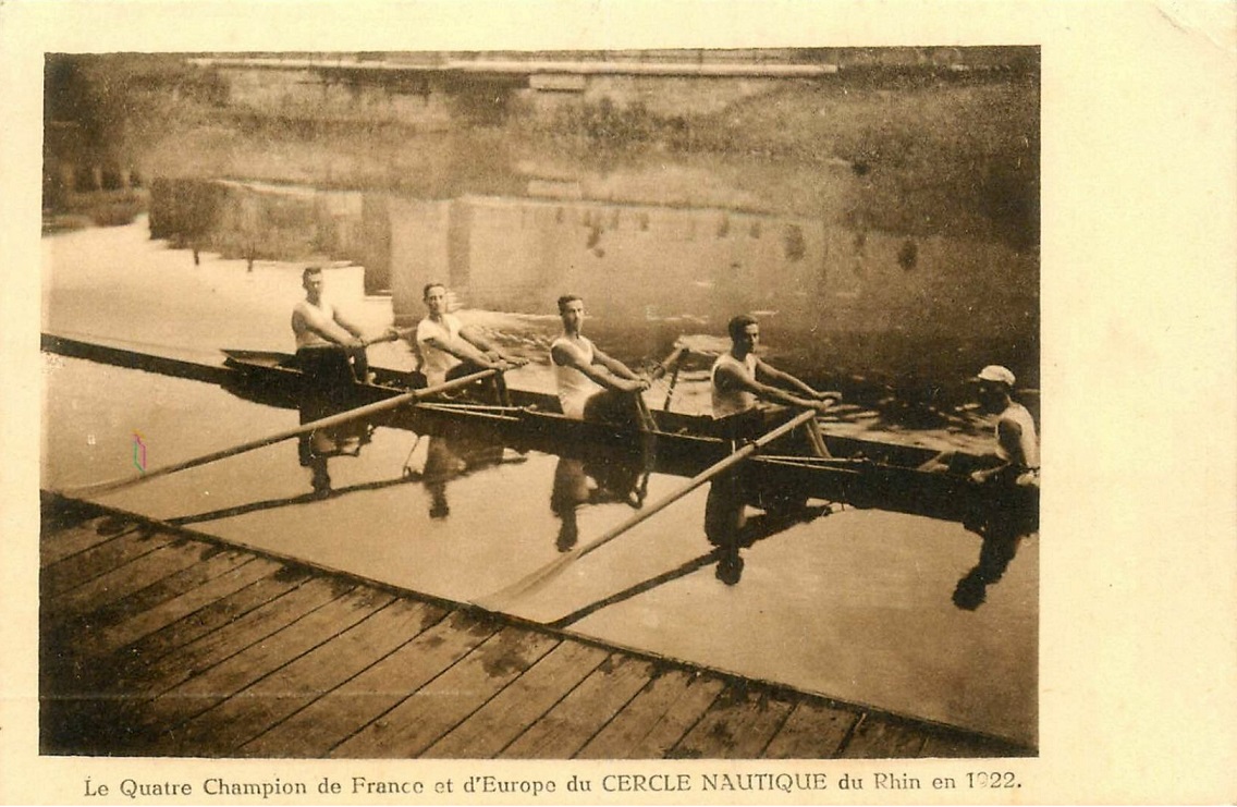 PC FRA 1922 ERC Barcelona M4 gold medal winner crew Cercle Nautique du Rhin Strasbourg