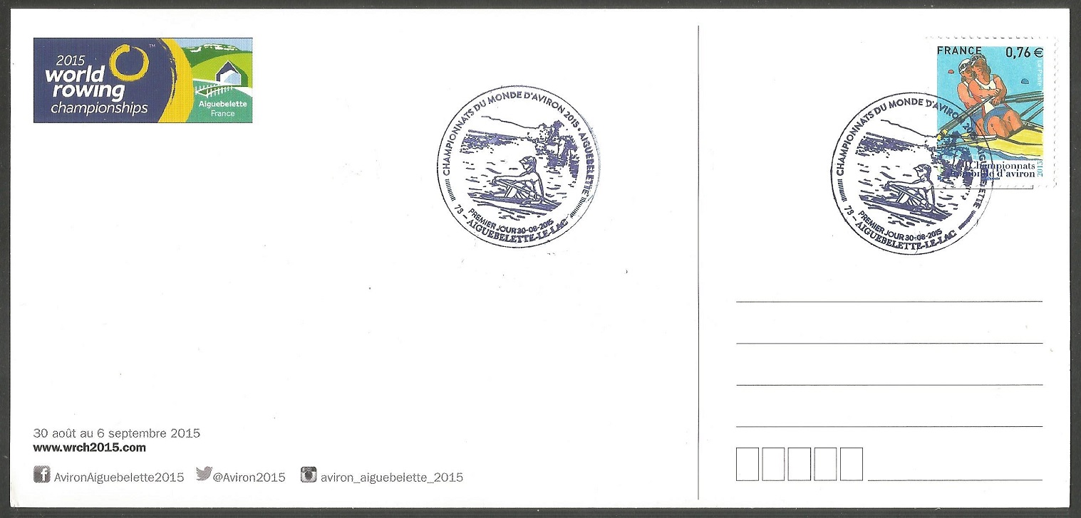 PC FRA 2015 WRC Aiguebelette silhouette of a sculler reverse