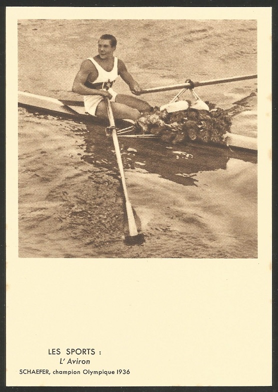 PC FRA Les Sports Gustav Schaefer GER Olympic M1X champion OG Berlin 1936