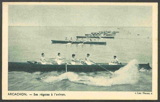 pc fra arcachon ses regates a l aviron coastal rowing six gig 4 at the start 