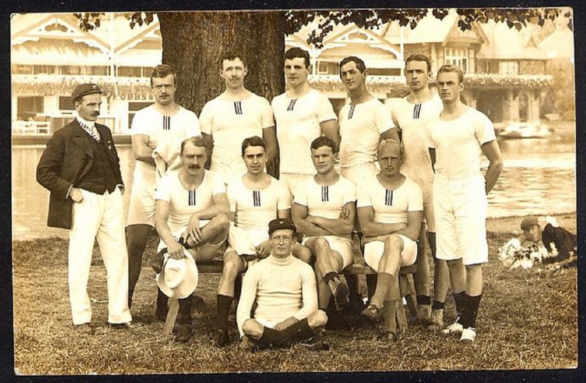 PC GBR 1908 OG London at Henley The Norwegian M8 posing at thr regatta course