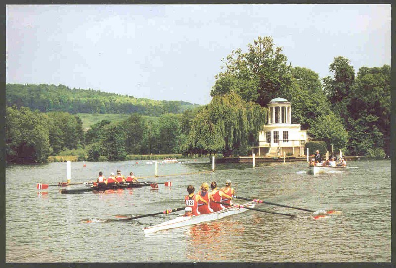 pc gbr henley women s regatta first held 1988 w4x race with temple island in background 