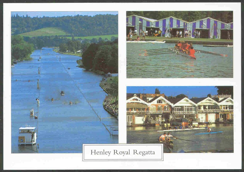 pc gbr the romance of henley series 1994 h 17 the regatta course with crews preparing to race three photos 