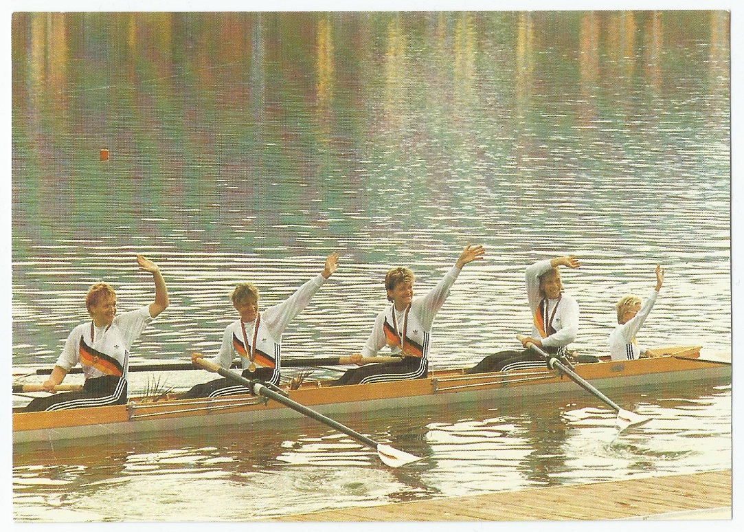 PC GDR 1988 Photo of B. Siech C. Hornig G. Doberschütz M. Walther cox S. Müller W4 gold medal winners OG Seoul 1988