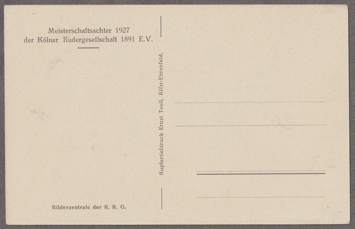 PC GER 1927 M8 crew German champion Koeler RG 1891 reverse