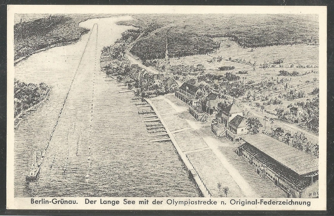 PC GER 1936 Berlin Gruenau Meyerheim Serie Olympia No. 2 Olympic regatta course drawing PU 1937