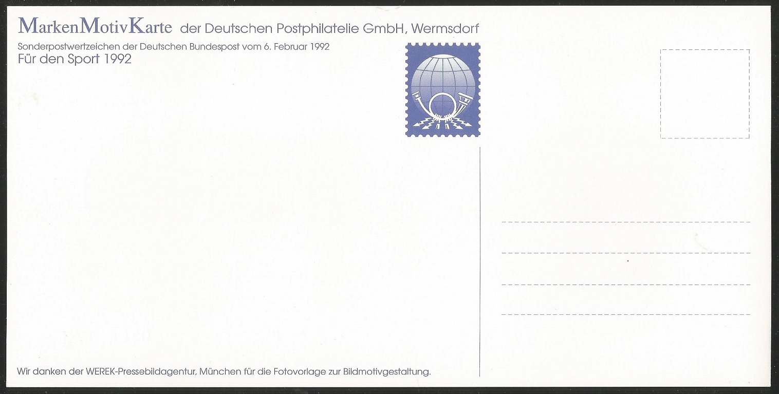 PC GER 1992 M8 GER 1991 with stamp and FDC PM 1992 reverse
