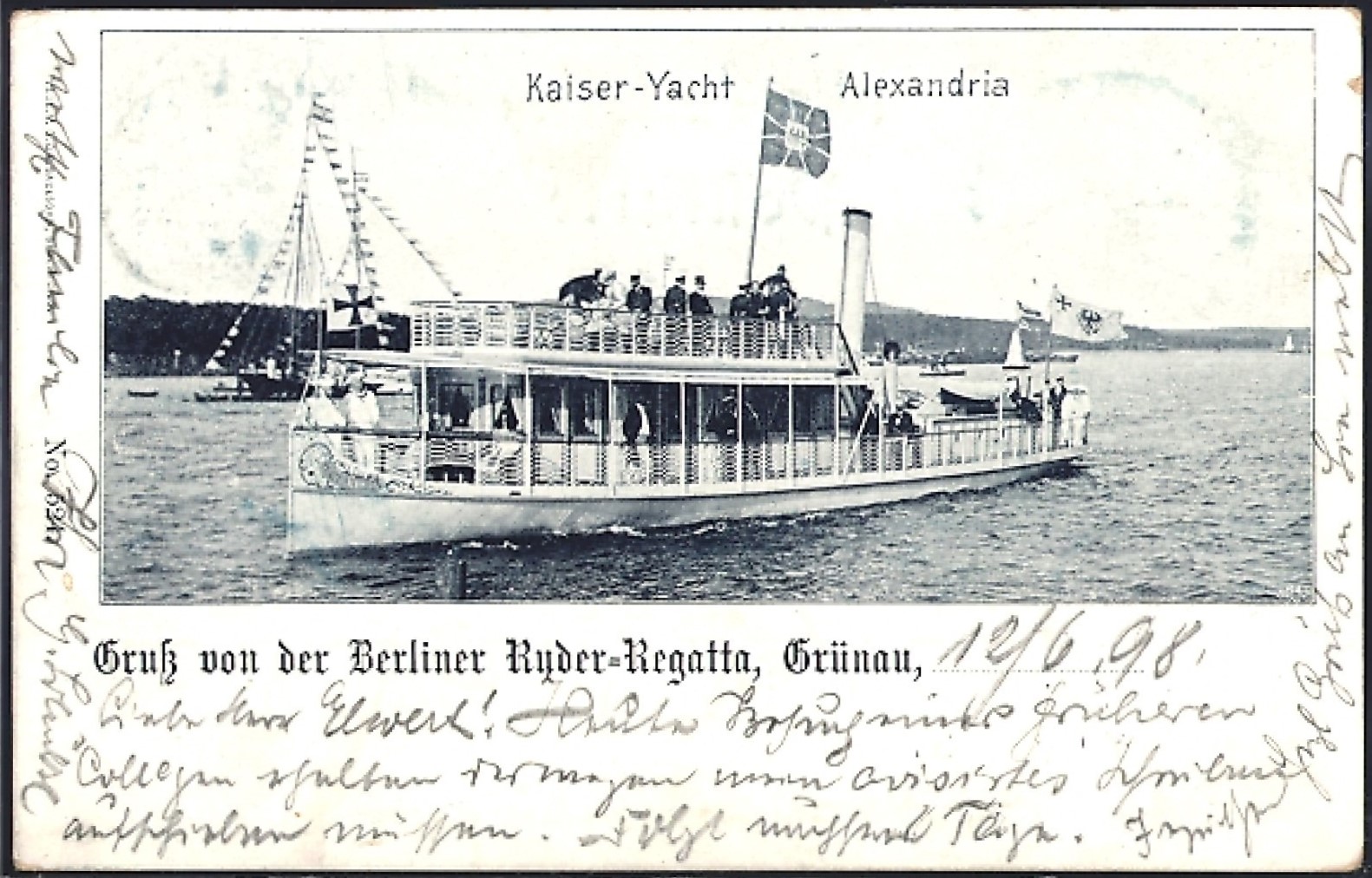 PC GER Berlin Gruenau Emperors yacht Alexandria at the regatta PU 1898