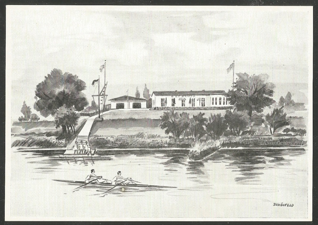 PC GER Bremer RC Hansa painting of boathouse by Schoenfeld