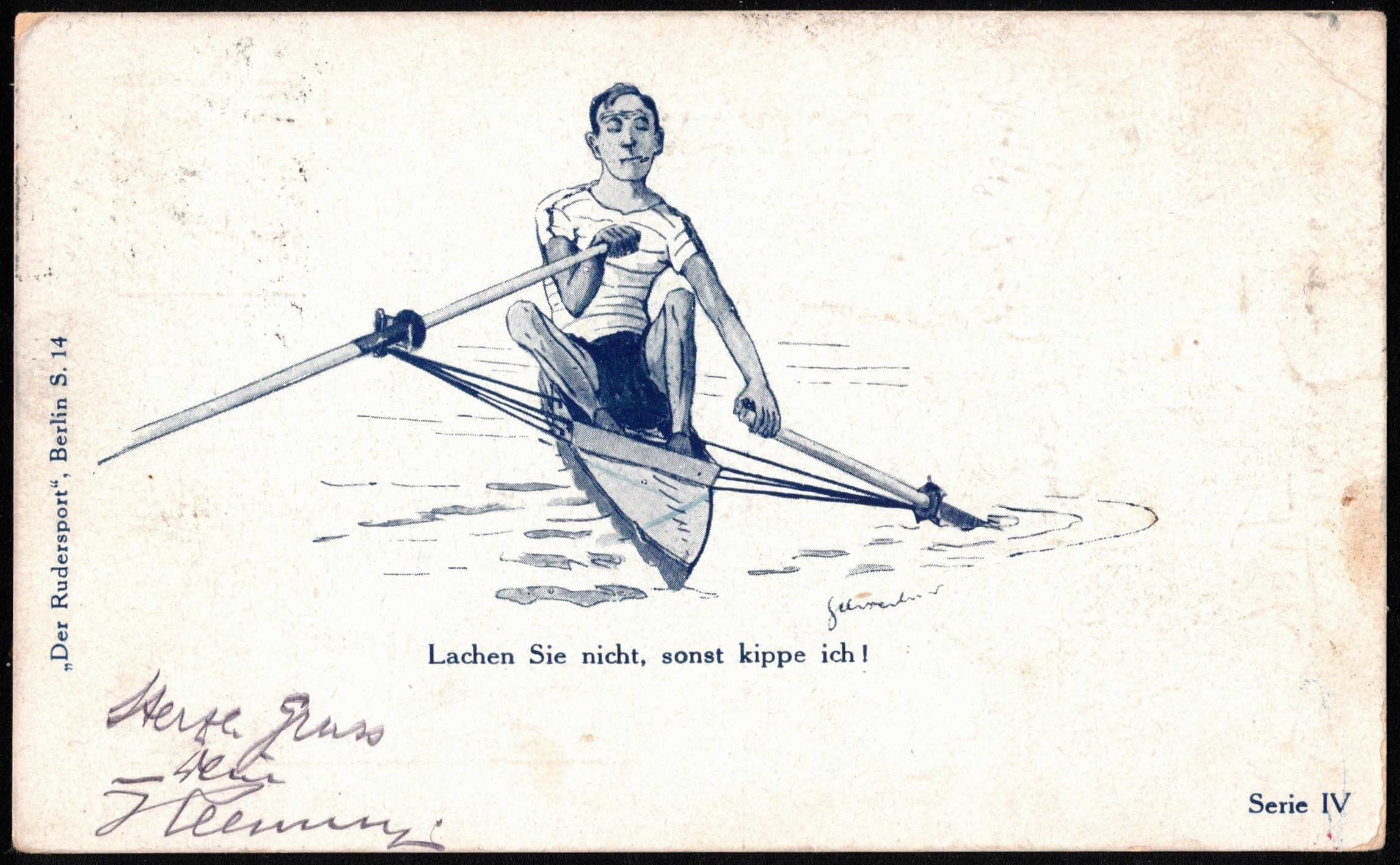 PC GER Der Rudersport Serie IV Cartoon Dont laugh otherwise Ill capsize PU in SUI 1920