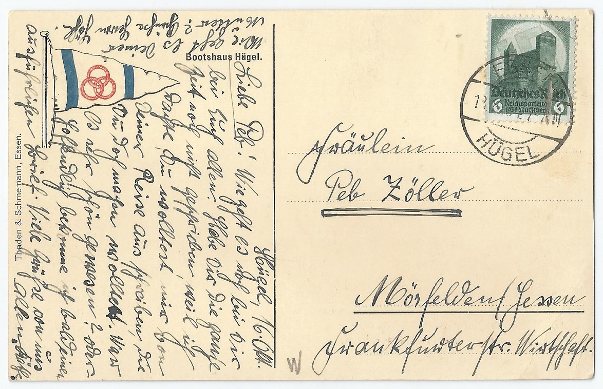 PC GER Essen RR ETUF boathouse PU 1934 reverse