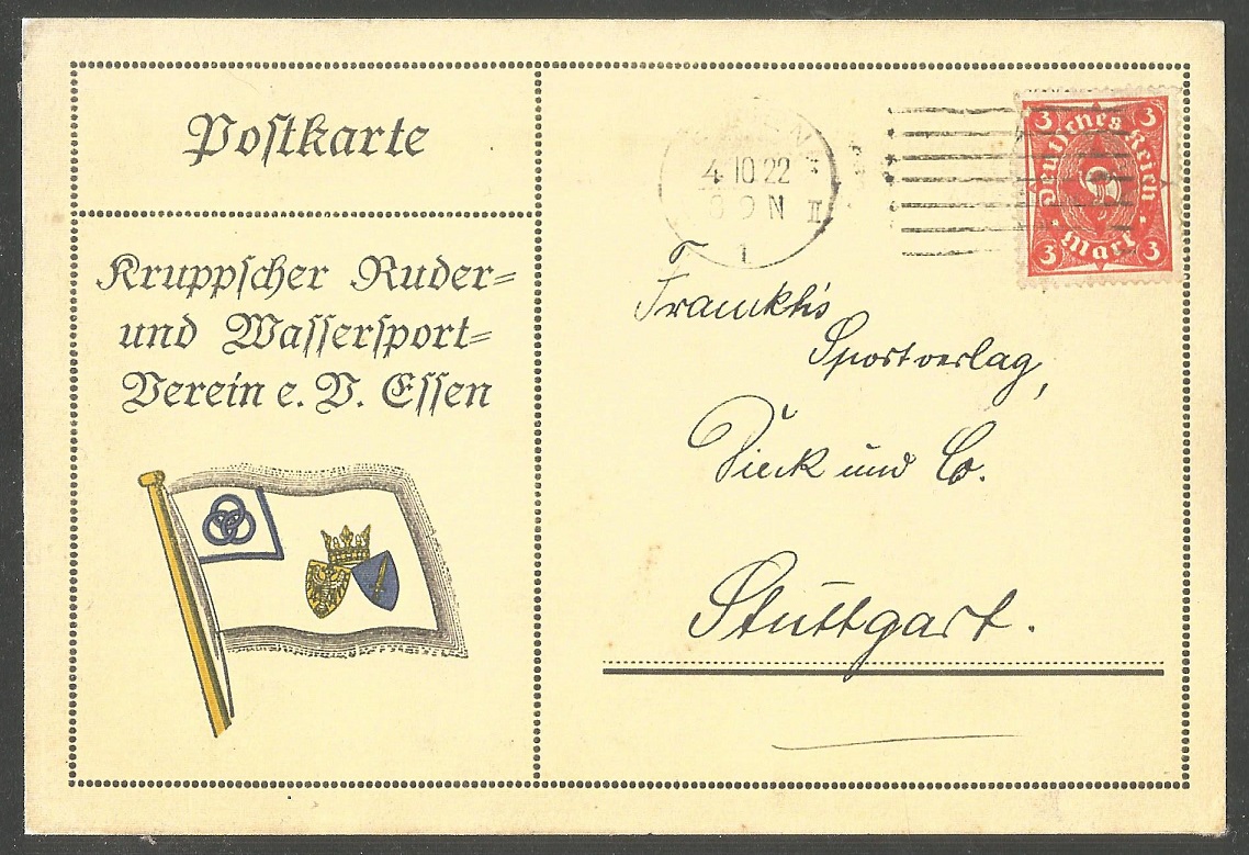 PC GER Essen Kruppscher Ruder und Wassersportverein founded 1920 PU 1922