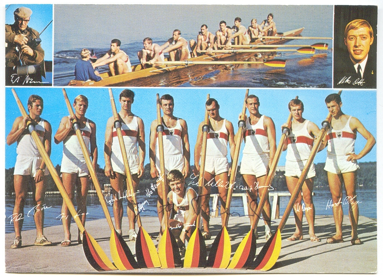 pc ger 1968 og mexico 8 crew ger olympic champion with coach karl adam