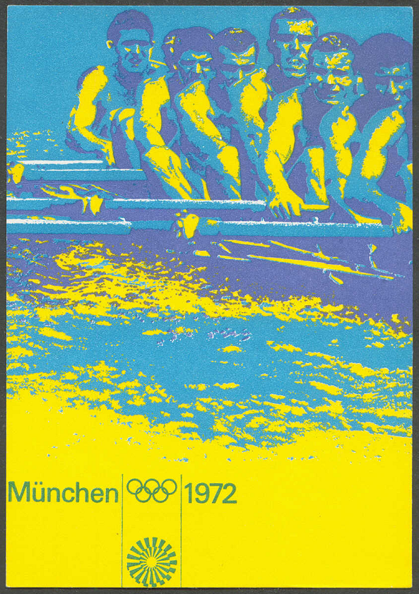 pc ger 1972 og munich official poster depicting ger m8 crew 1964 silver medal winner at og tokyo