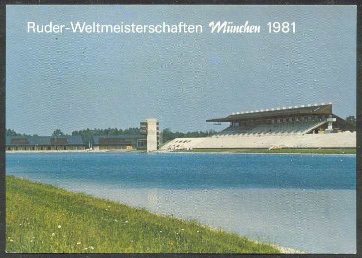pc ger 1981 wrc munich view of regatta course with grandstand