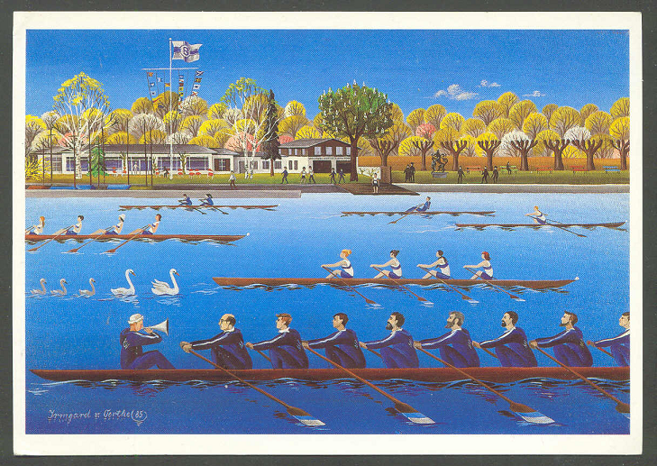 pc ger 1985 painting anrudern by irmgard v. oertel mnchener ruder und segelverein bayern