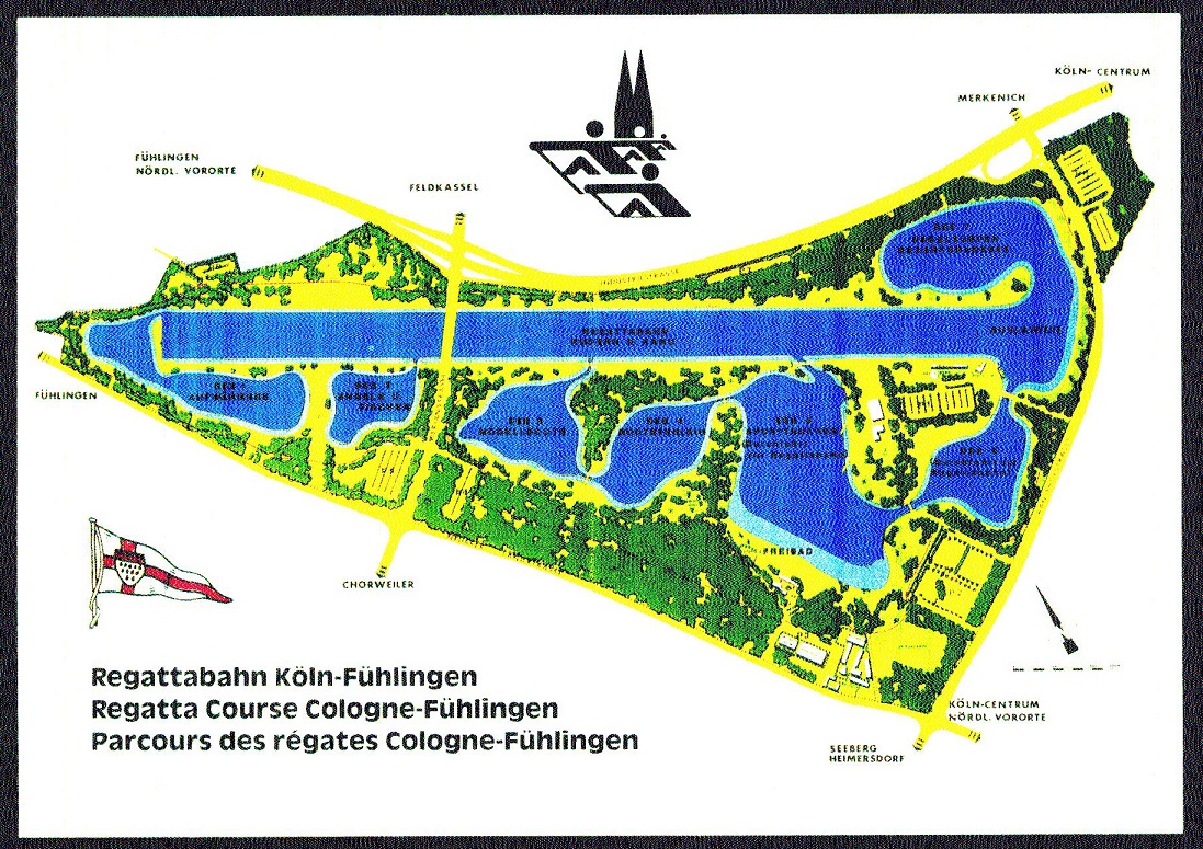 pc ger 1987 cologne map of regatta course koeln fuehlingen