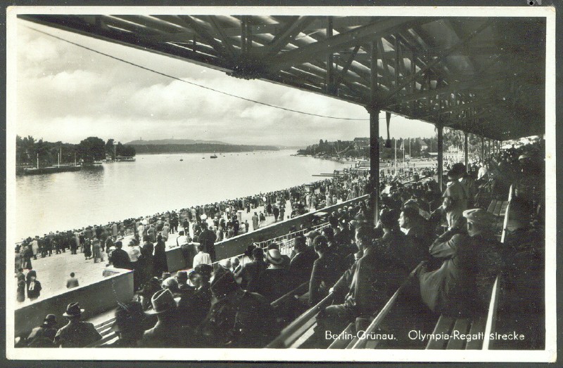 pc ger berlin gruenau 1936 olympic regatta course photo of view from the grandstand 