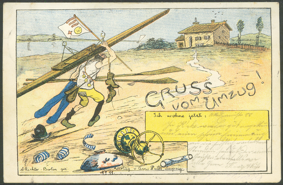 pc ger gruss vom umzug verlag arno pries no. 11 pu 1902