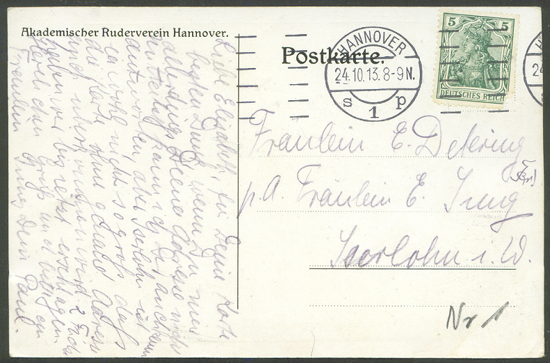 pc ger hannover akademischer rv 4 crew launching their boat pu 1913 reverse