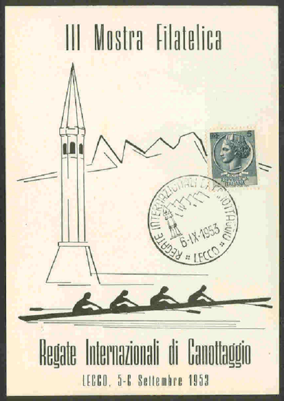 PC ITA 1953 Lecco Regate Internazionali di Canottaggio with PM