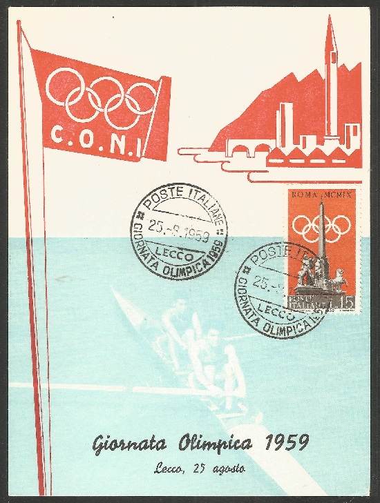 PC ITA 1959 Giornata Olimpica Lecco with PM Aug. 25th in black colour M2 