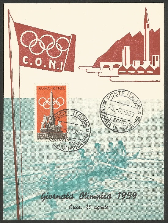 PC ITA 1959 Giornata Olimpica Lecco with PM Aug. 25th in black colour M4 