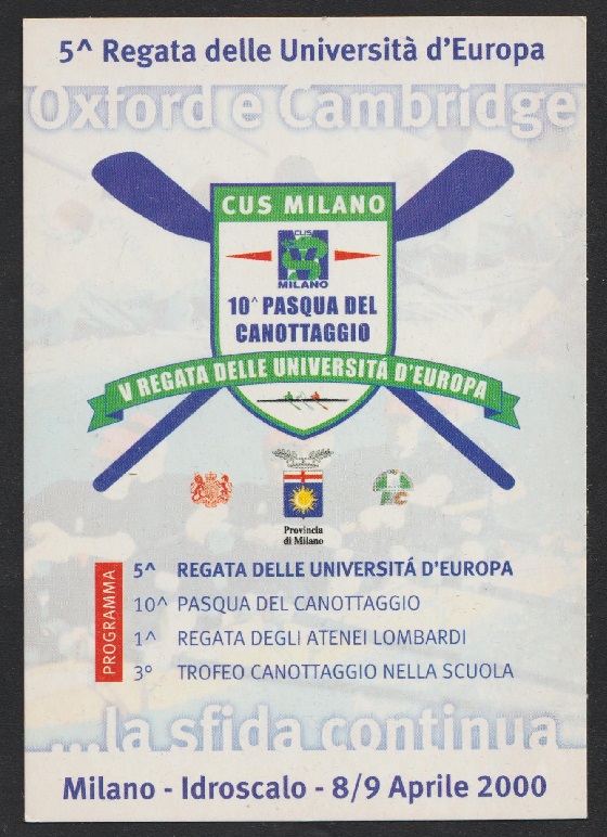 PC ITA 2000 5th Regata delle Università dEuropa at Milan Idroscalo