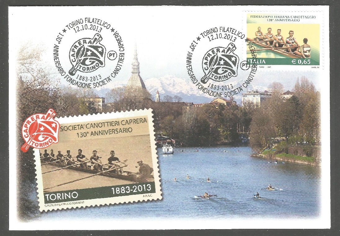 PC ITA 2013 130th anniversary of Societa Canottieri Caprera Torino 1883 2013 with corresponding PM 