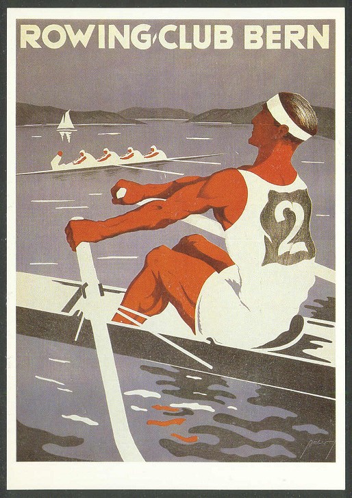 pc sui 1986 reprint of poster sui 1925 rowing club bern july 18th