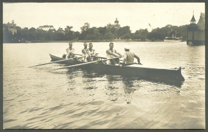 pc swe 1912 og stockholm no. 281 roddklubben swe silver medal in inrigged fours competition