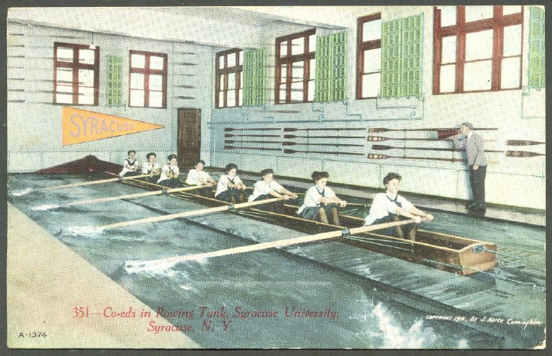 pc usa syracuse university co eds in rowing tank pu 1915