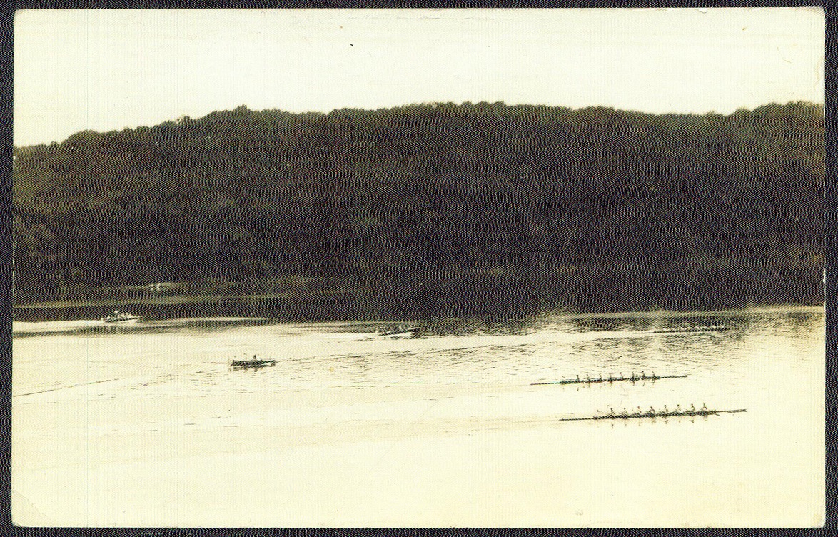 pc usa undivided back pre 1905 marietta regatta race with three m8 in progress