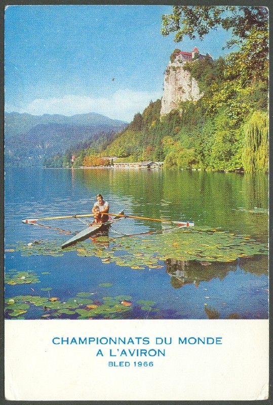 pc yug wrc bled 1966 single sculler on lake bled