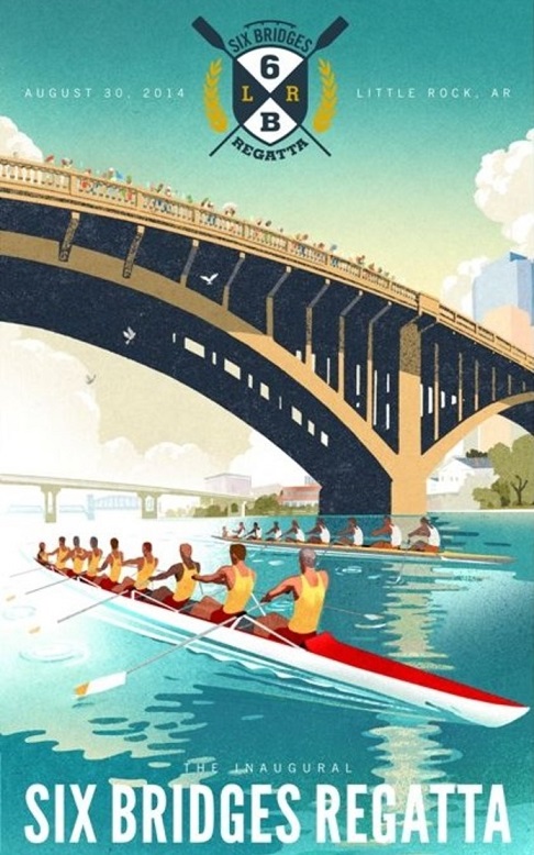 Poster USA 2014 Six Bridges Regatta Little Rock Arkansas