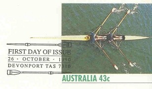 pm aus 1990 oct. 26th davenport tasmania wrc stationary two oars framing text g