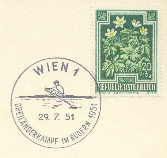 pm aut 1951 july 29th vienna dreilaenderkampf im rudern 1951 three countries rowing match aut ger yug