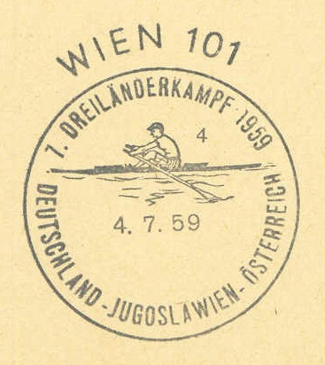 pm aut 1959 july 4th wien 4 7. dreilaenderkampf deutschland jugoslawien oesterreich single sculler 