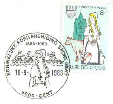 pm bel 1983 sept. 10th gent koninkluke roeivereniging sport gent 1883 1983