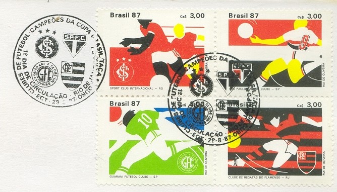 pm bra 1987 aug. 29th rio de janeiro brazilian soccer clubs with emblem of clube de regatas do flamengo
