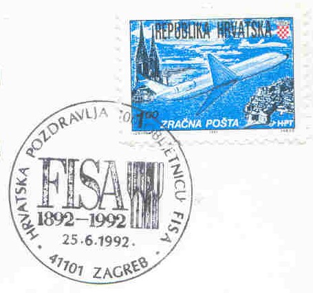 pm cro 1992 june 25th zagreb fisa 1892 1992 logo 