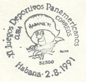 pm cub 1991 aug. 2nd habana xi. pan american games mascot rowing 